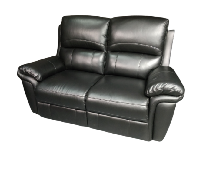 Monica Leather Reclining Loveseat - Black